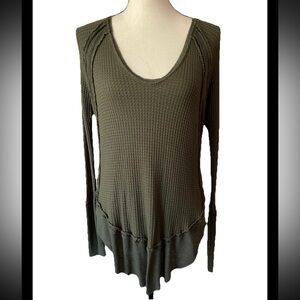 NWOT We The Free Catalina Coastal Cruising Long Sleeve tee waffle Thermal top XS